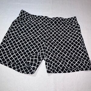 The Limited Womens Flat Front‎ Shorts Size 0 Black White Squares